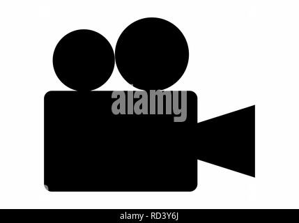 Illustration of a movie icon on white background Stock Vector