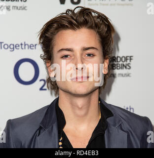 London, UK. 16th January, 2019. Elijah Rowan attends the Legends Of Rugby Dinner 2019 in aid of Nordoff Robbins at The Grosvenor House Hotel on January 16, 2019 in London, England. Credit: Gary Mitchell, GMP Media/Alamy Live News Stock Photo