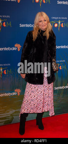 London, United Kingdom. 16 January 2019.  Gaby Roslin arrives for the red carpet premiere of Cirque Du Soleil's 'Totem' held at The Royal Albert Hall. Credit: Peter Manning/Alamy Live News Stock Photo