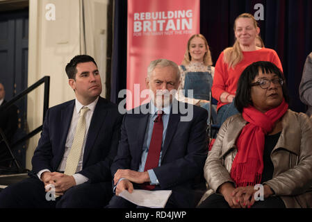 Hastings, UK. 17th January, 2019. Jeremy Corbyn is speaking at a Labour party politcal rally St. Mary's in the Castle, Hastings, UK. Credit: Oliver Tookey/Alamy Live News Stock Photo