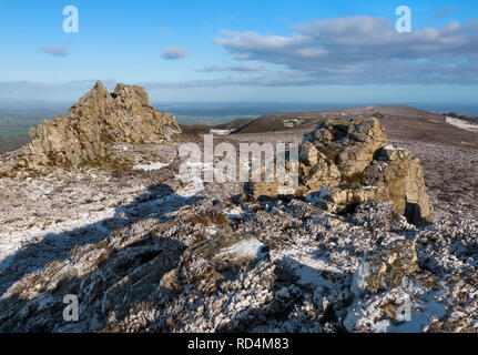 The Stiperstones, Shropshire, UK. 17th Jan, 2019. Winter snow on the Stiperstones National Nature Reserve. Credit: John Hayward/Alamy Live News Stock Photo