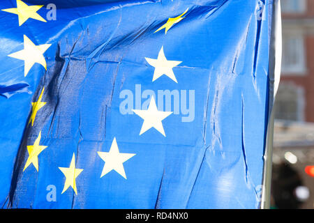 London, UK. 17th Jan, 2019. LONDON, UK. EU flags fly at College Green opposite Parliament. Credit: Dave Stevenson/Alamy Live News Stock Photo