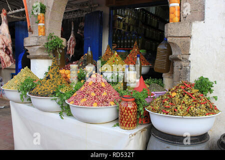 Olive Stall in Essaouira Morocco Stock Photo