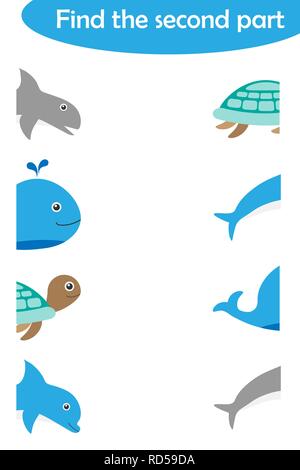 Learning ocean animals for children, fun education game for kids