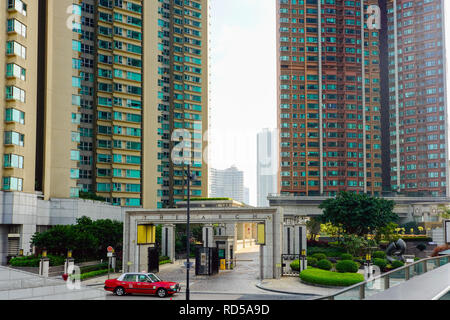 View of Civic Square and Elements Mall, West Kowloon, Hong Kong, China. Stock Photo
