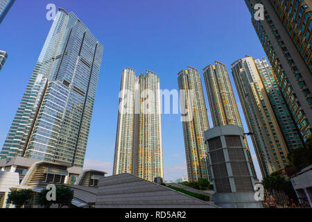 View of Civic Square and Elements Mall, West Kowloon, Hong Kong, China. Stock Photo