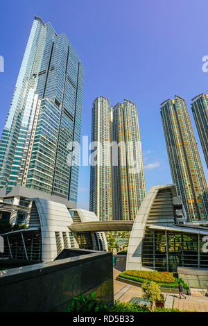 View of Civic Square and Elements Mall, West Kowloon, Hong Kong, China. Stock Photo