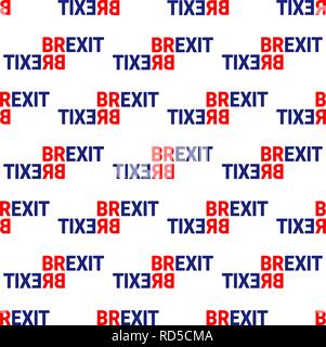 Brexit Concept Sign Text Isolated. United Kingdom Exit From Europe relative image. Brexit Politic Process. Referendum Theme Seamless Pattern Stock Vector