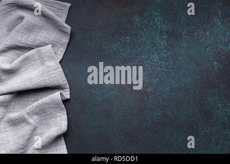 Gray tablecloth on dark Stock Photo