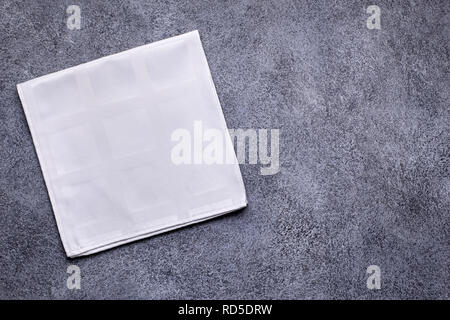 White napkin on gray Stock Photo