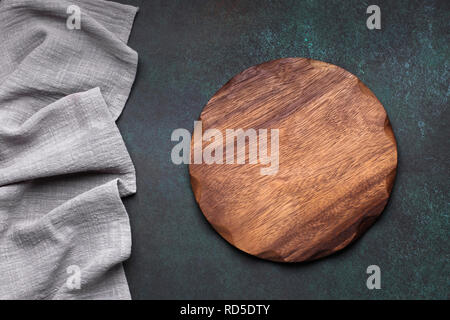 Wooden platter top Stock Photo