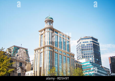 Modern buildings in downtown Santiago - Santiago, Chile Stock Photo