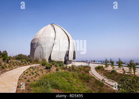 Bahai House of Worship Temple and Andes Mountains - Santiago, Chile Stock Photo