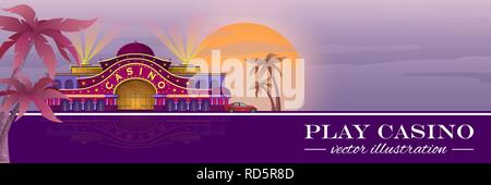 Design for casino flyer or banner. Vector illustration Stock Vector
