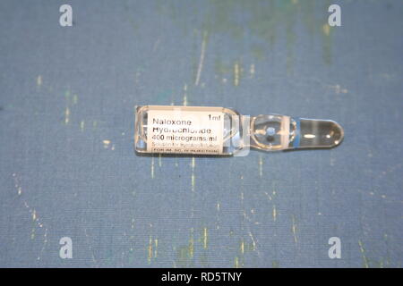 Naloxone injection  400 micrograms in a 1ml ampoule Stock Photo