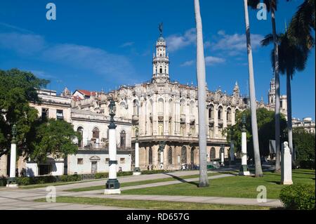 Baroque façade of the Gran Teatro, Great Theatre, Havana, Cuba Stock Photo