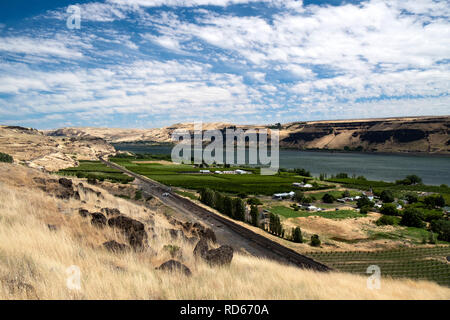 Summertime Views of the Columbia River Gorge in Washington State Stock Photo