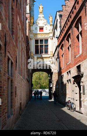 Blinde Ezelstraatje, street of the blind donkey, historic centre of Bruges, Unesco World Heritage Site, Belgium, Europe Stock Photo