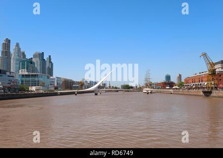 Puente de la Mujer, Womens Bridge, Puerto Madero, Buenos Aires, Argentina, South America Stock Photo