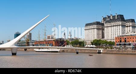 Puente de la Mujer, Womens Bridge, Puerto Madero, Buenos Aires, Argentina, South America Stock Photo