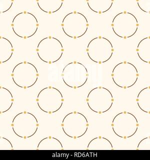 Abstract seamless minimalistic pattern. Repeating ornament of circles with big and small dots. Modern stylish texture. Contemporary graphic design. Stock Vector