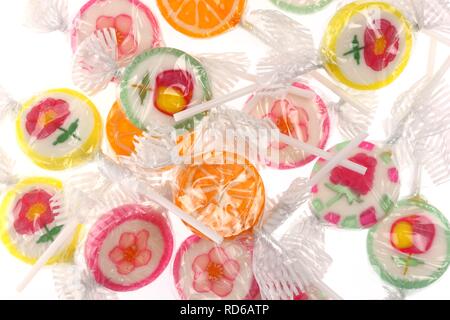 Lollipops with different motifs Stock Photo