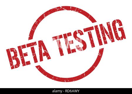 beta testing red round stamp Stock Vector