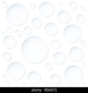 Abstract seamless pattern. Circles with shadows, isolated on white background. Vector Background. Stock Vector