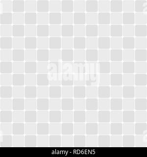 Abstract seamless pattern of squares with rounded corners. Flat design. White and gray geometric texture. Vector background. Stock Vector