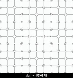 Abstract simple pattern with circles. Monochrome geometric shapes. Circles connected by lines. Trendy pattern for fabric, wallpapers, wrapping paper. Stock Vector