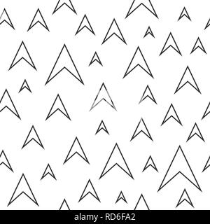 Abstract  seamless pattern of arrows. Linear style. Minimalistic graphic print. Vector background. Stock Vector