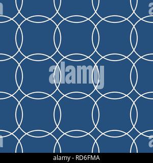 Seamless abstract modern pattern created from intersecting circles. Regular Texture. Geometric grid, mesh pattern. Vector background. Stock Vector