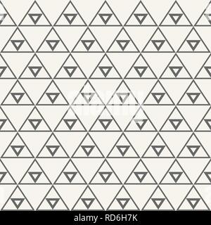 Seamless monochrome triangular ethnic pattern. Triangles grid design. Vector background. Stock Vector