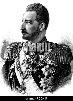 Ferdinand I of Bulgaria, 1861 - 1948, Prince and King of Bulgaria, historical illustration circa 1893 Stock Photo