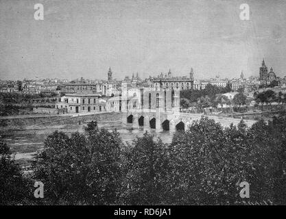 View of Valencia, Spain, historical picture, about 1893 Stock Photo