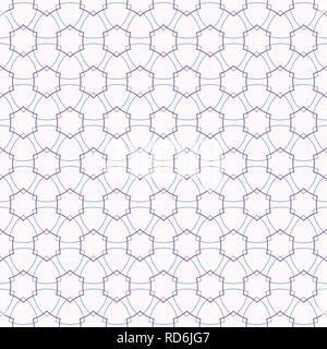 Ornamental seamless pattern with overlapping rounded triangles and hexagons. Vector geometric background. Stock Vector