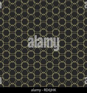 Ornamental seamless pattern with overlapping rounded triangles and hexagons. Vector geometric background. Stock Vector
