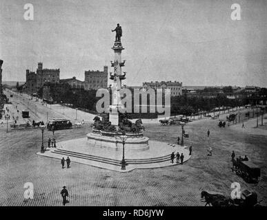 One of the first autotype prints, Praterstern roundabout, historic photograph, 1884, Vienna, Austria, Europe Stock Photo