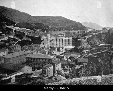 One of the first autotype prints, historic photograph, 1884, view of Ragusa, Austria, Europe Stock Photo