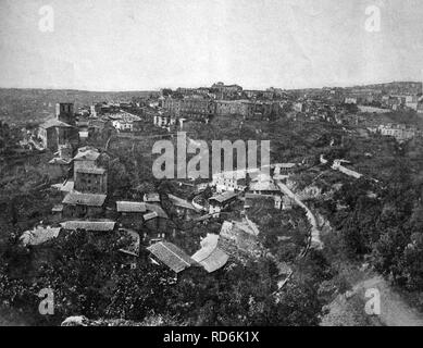 One of the first autotype prints, view of Thiers, historic photograph, 1884, France, Europe Stock Photo