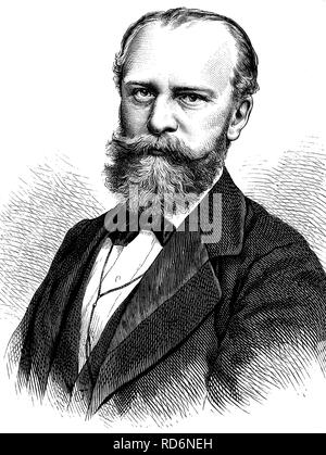 Julius Wolff, 1834-1910, German poet and writer, historical illustration, circa 1886 Stock Photo