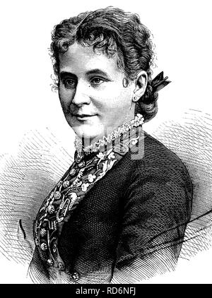 Wilhelmine Mitterwurzer, 1848-1909, Austrian actress, historical illustration, circa 1886 Stock Photo