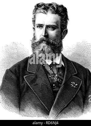 Prince Leopold of Hohenzollern-Sigmaringen, 1835-1905, historical illustration, circa 1886 Stock Photo