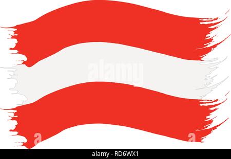 Vector illustration of brushstroke painted national flag of Austrai isolated on white background Stock Vector