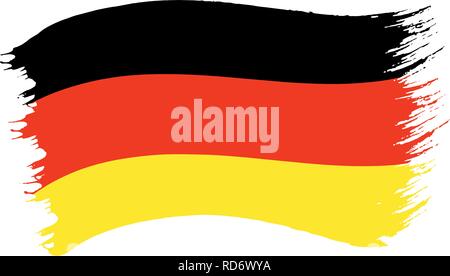 Vector illustration of brushstroke painted national flag of Germany isolated on white background Stock Vector
