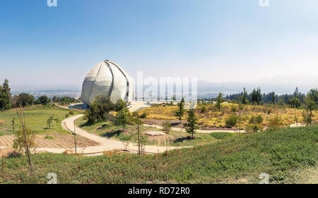 Panoramic view of Bahai House of Worship Temple - Santiago, Chile Stock Photo