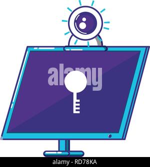 desktop computer with camera vector illustration design Stock Vector