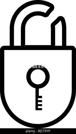 security padlock break icon vector illustration design Stock Vector