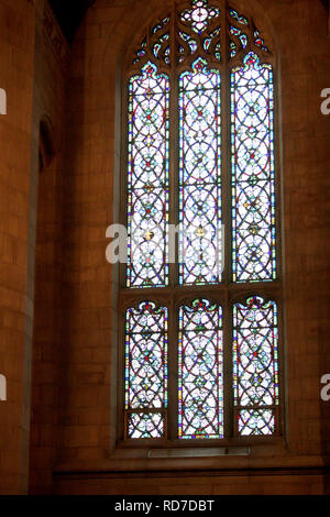 Stained glass window at Fourth Presbyterian church in Chicago, IL, USA Stock Photo