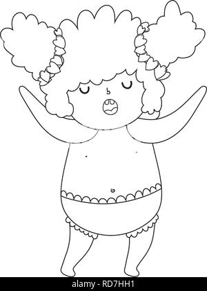 cute cupid chubby girl Stock Vector
